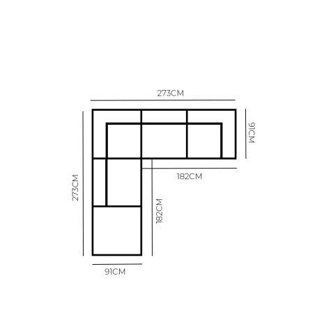 HARMONY 4 SEATER MODULAR CNR CHAISE LHF - RUST - Image 8