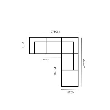 HARMONY 4 SEATER MODULAR CNR CHAISE RHF - RUST - Image 7