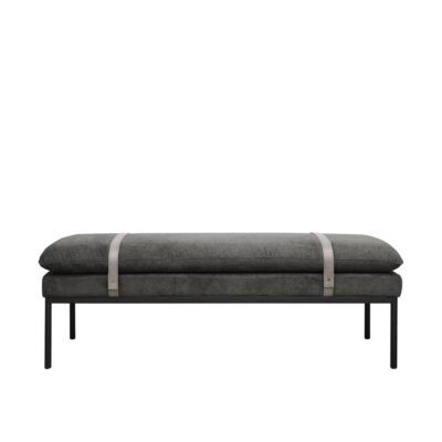 BAXTER FABRIC OTTOMAN / BENCH - CHARCOAL