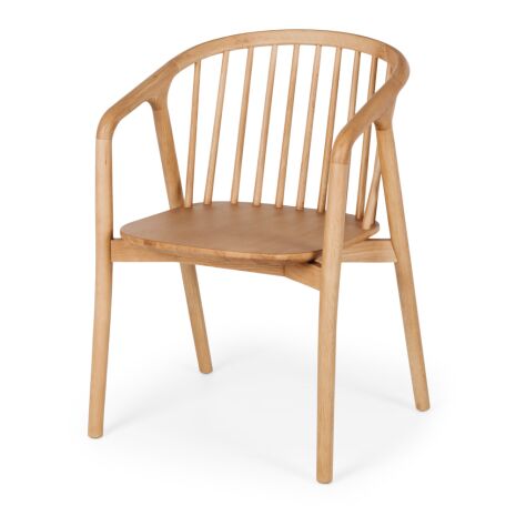 NORD OAK DINING CHAIR NATURAL / PU BLACK SEAT