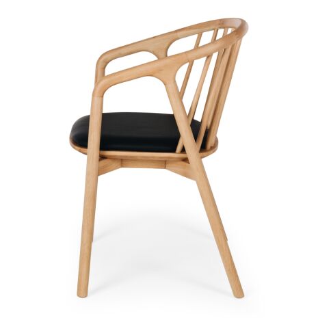 NORD OAK DINING CHAIR NATURAL / PU BLACK SEAT - Image 9