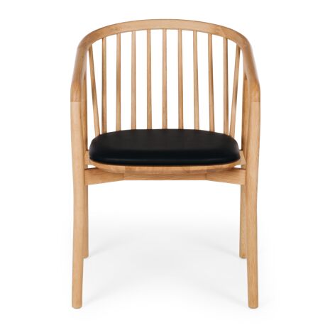NORD OAK DINING CHAIR NATURAL / PU BLACK SEAT - Image 5