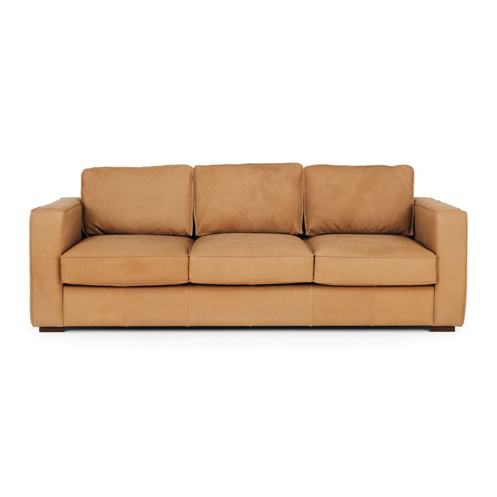 MAURY 3 SEATER - TOBACCO BROWN LEATHER