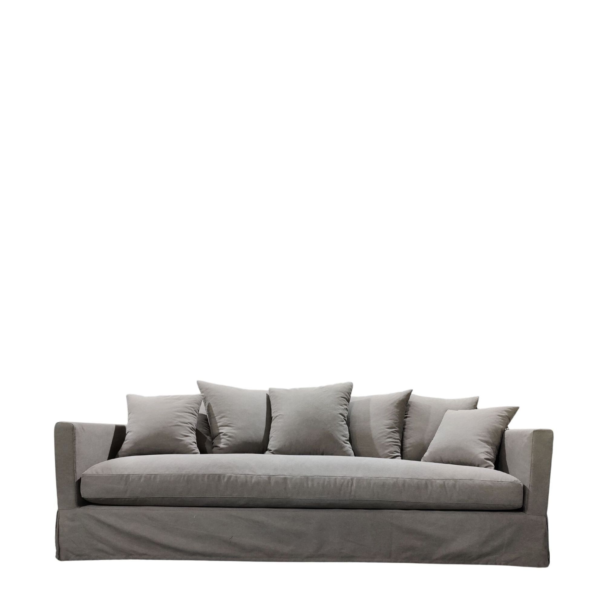 LUXE SOFA 3 SEATER SLIP COVER - GREY