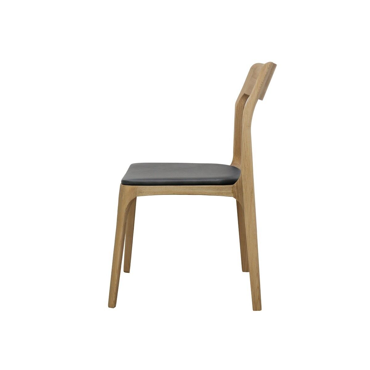 COOPER STACKABLE CHAIR -NATURAL FRAME- BLK/LEATHER - Image 3