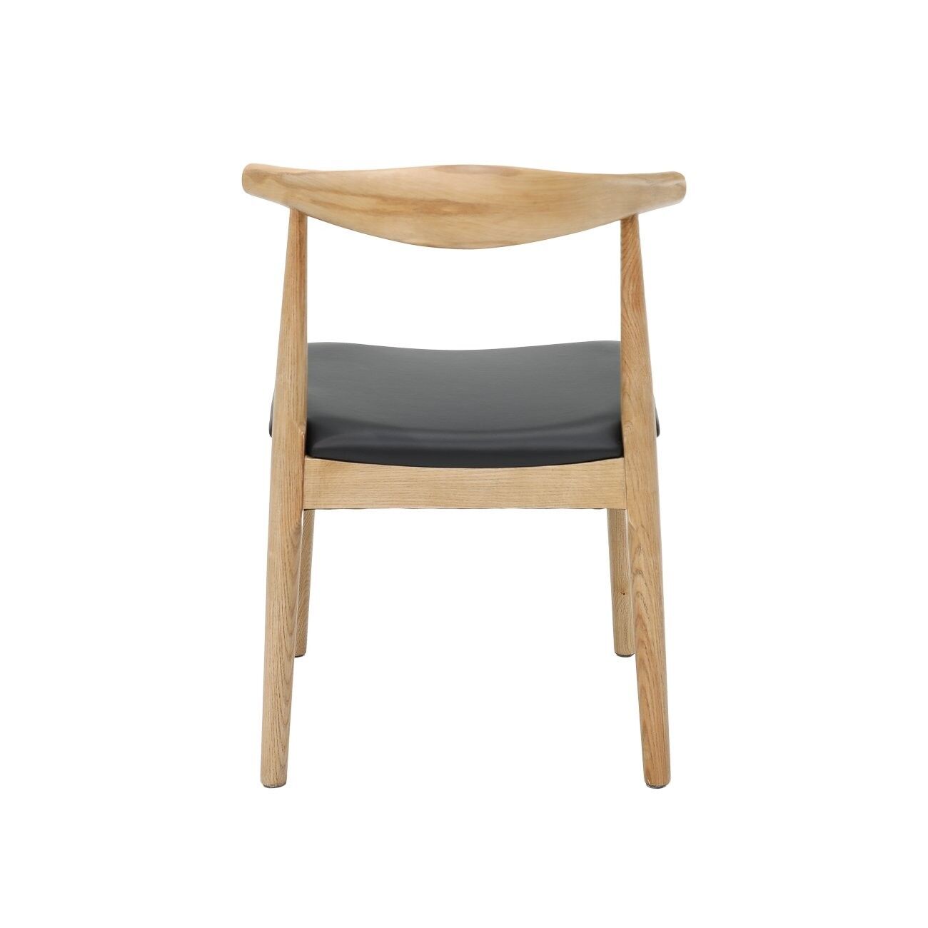 BOWEN DINING CHAIR - NATURAL FRAME / BLACK LEATHER - Image 5
