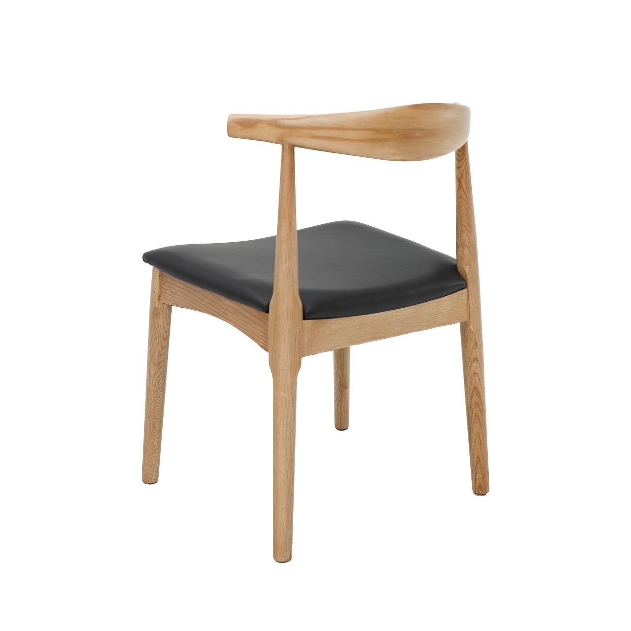 BOWEN DINING CHAIR - NATURAL FRAME / BLACK LEATHER - Image 6