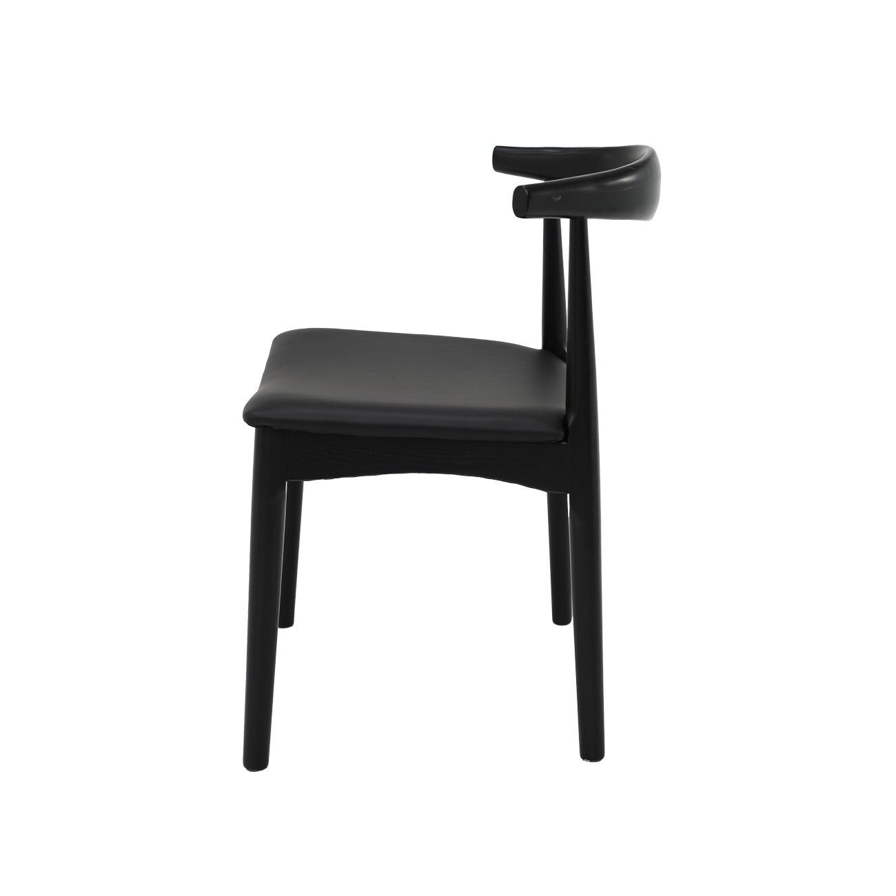 BOWEN DINING CHAIR - BLACK FRAME / BLACK LEATHER - Image 6