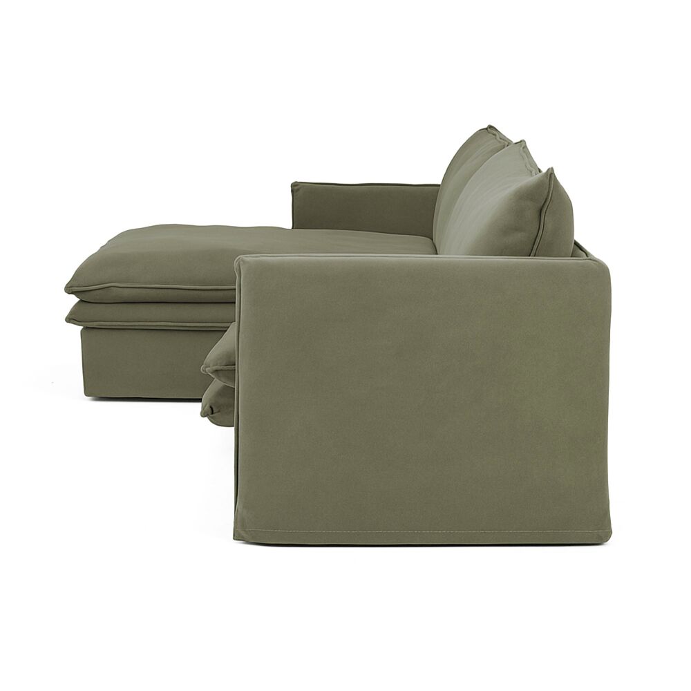 HAMILTON 3 SEATER CHAISE SLIP COVER SOFA (RHF) (LHF) - 3 COLOURS - Image 22